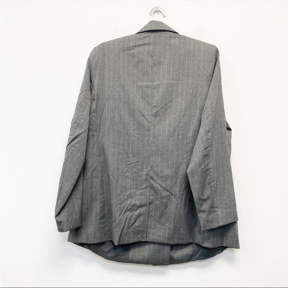 A New Day Women's Double
Breasted Blazer Gray Pinstripe - Picture 3 of 6